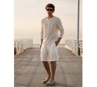 Bershka - Pantaloncini bermuda stile joggers rustici bianchi-Bianco XS