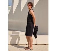 Bershka - Pantaloncini bermuda stile joggers rustici neri-Nero L