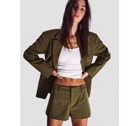 Bershka - Pantaloncini corti kaki con passanti per la cintura-Verde 38