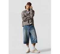 Bershka - Pantaloncini in denim stile bermuda extra larghi blu medio 34