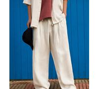 Bershka - Pantaloni ampi stile rustico bianchi-Bianco S