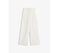 Bershka - Pantaloni bianchi con fondo ampio in tessuto grezzo-Bianco 36