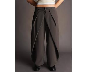 Bershka - Pantaloni bombati con pieghe beige-Marrone 36