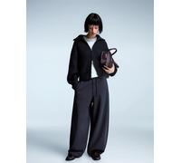 Bershka - Pantaloni bombati soffici blu navy con fermacorda XL