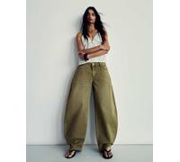 Bershka - Pantaloni bombati verdi-Verde 40