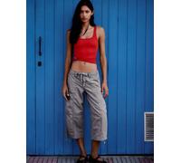 Bershka pantaloni Capri grigi-Grigio 46