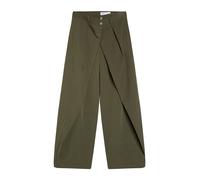 Bershka - Pantaloni bombati kaki con pieghe-Verde 48