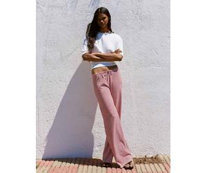 Bershka - Pantaloni dritti rossi con stampa-Rosso M