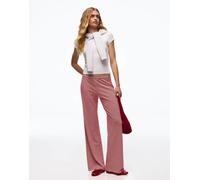 Bershka - Pantaloni dritti rossi con stampa-Rosso XL