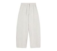 Bershka - Pantaloni felpati bombati grigio chiaro con fermacorda S