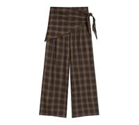 Bershka - Pantaloni sartoriali marroni con applicazione stile foulard-Marrone 48