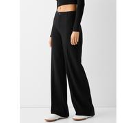 Bershka - Pantaloni sartoriali con fondo ampio neri-Nero 36