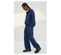 Bershka - Pantaloni tecnici super ampi blu-Blu navy L