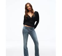 Bershka Petite - Jeans bootcut a vita bassa blu 46