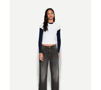 Bershka Petite - Jeans neri ampi-Nero 36