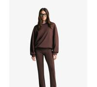 Bershka Petite - Pantaloni a zampa in modal marroni-Marrone L