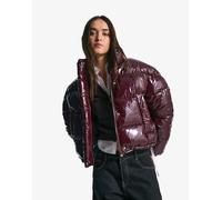 Bershka - Piumino bordeaux effetto vinile-Rosso XS