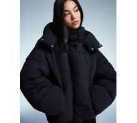 Bershka - Piumino nero con cappuccio L