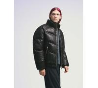 Bershka - Piumino nero effetto pelle S