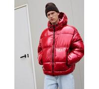 Bershka - Piumino rosso con cappuccio S