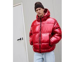 Bershka - Piumino rosso con cappuccio XS