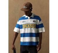 Bershka - Polo blu con toppe in rete XS