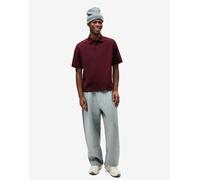 Bershka - Polo oversize squadrata a maniche corte bordeaux-Rosso M