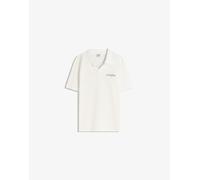 Bershka - Polo strutturata a maniche corte bianca ricamata-Bianco S