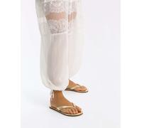 Bershka - Sandali infradito bassi color oro 36
