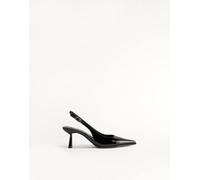 Bershka - Scarpe con tacchetti a spillo nere con cinturino sul retro-Nero 40