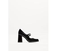 Bershka - Scarpe Mary Jane nere con tacco largo-Nero 37