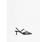 Bershka - Scarpe nere con tacchetto a spillo e cinturino-Nero 37
