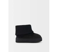 Bershka - Stivaletti neri stile calza con plateau-Nero 41
