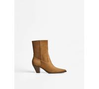 Bershka - Stivali alla caviglia stile cowboy con tacco color cuoio-Marrone 35