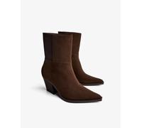 Bershka - Stivali alla caviglia stile cowboy con tacco marroni-Marrone 41