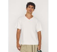 Bershka - T-shirt a maniche corte bianca con scollo a V-Bianco XL