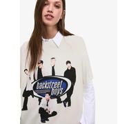 Bershka - T-shirt a maniche corte bianca con stampa dei Backstreet Boys-Bianco XS