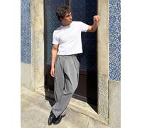 Bershka - T-shirt a maniche corte con risvolto bianca-Bianco L