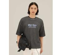 Bershka - T-shirt a maniche corte grigia con stampa a nido d'ape-Neutro XS