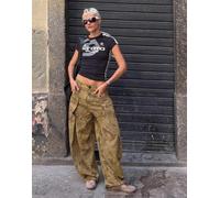 Bershka - T-shirt a maniche corte grigio slavato con stampa XS