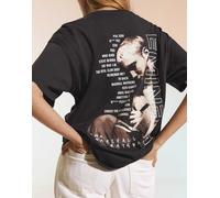 Bershka - T-shirt a maniche corte nera oversize con stampa Eminem-Nero XS