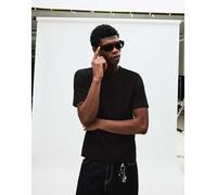 Bershka - T-shirt a maniche corte nera testurizzata-Nero M
