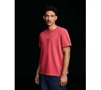 Bershka - T-shirt a maniche corte rossa con stampa e maniche risvoltate-Rosso XS