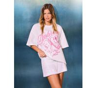 Bershka - T-shirt bianca a maniche corte con stampa Sabrina Carpenter-Bianco M