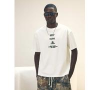 Bershka - T-shirt comoda bianca con stampa-Bianco M