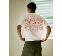 Bershka - T-shirt comoda rosa chiaro con stampa S