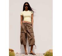 Bershka - T-shirt girocollo a maniche corte gialla-Giallo XL