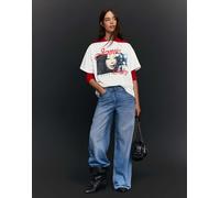 Bershka - T-shirt oversize bianca a maniche corte con stampa "Jennie Ruby"-Bianco XL
