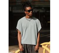Bershka - T-shirt oversize blu medio con stampa XL