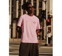 Bershka - T-shirt rosa squadrata con stampa XS